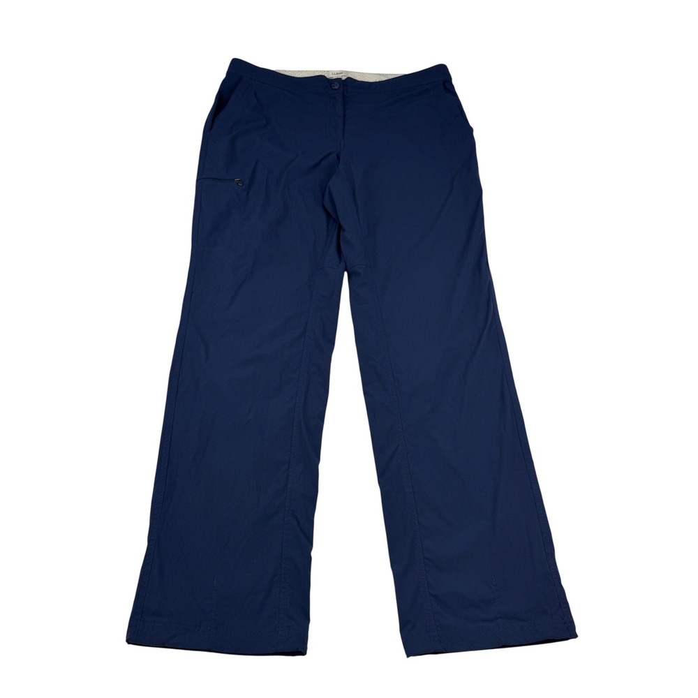 LL Bean Vista Camp Pants Women 14 Navy Straight Leg Hiking Outdoor